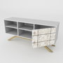 Hanah Home Soporte para TV Blanco y Dorado